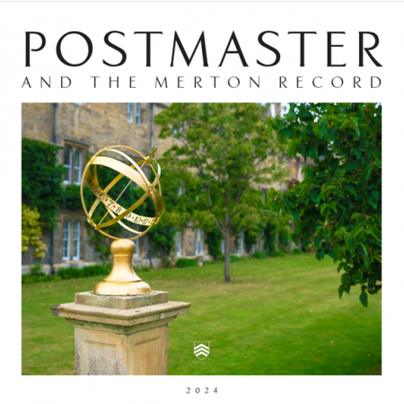 Postmaster and the Merton Record 2024 Cover of Postmaster and the Merton Record 2024, featuring sundial lawn